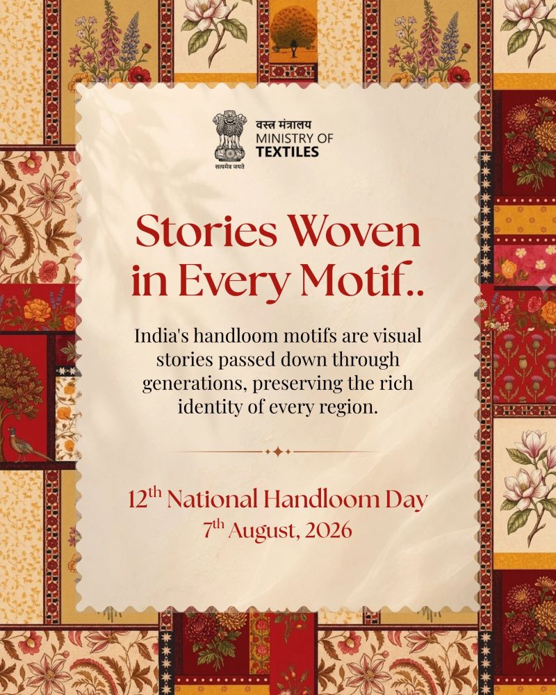 Handloom motifs are living symbols of India's diverse cultural heritage.